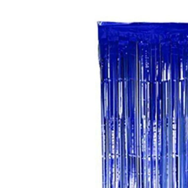 CORTINA FIESTA LARGA HOLOGRAMA METALICA AZUL REY 195X95 E1